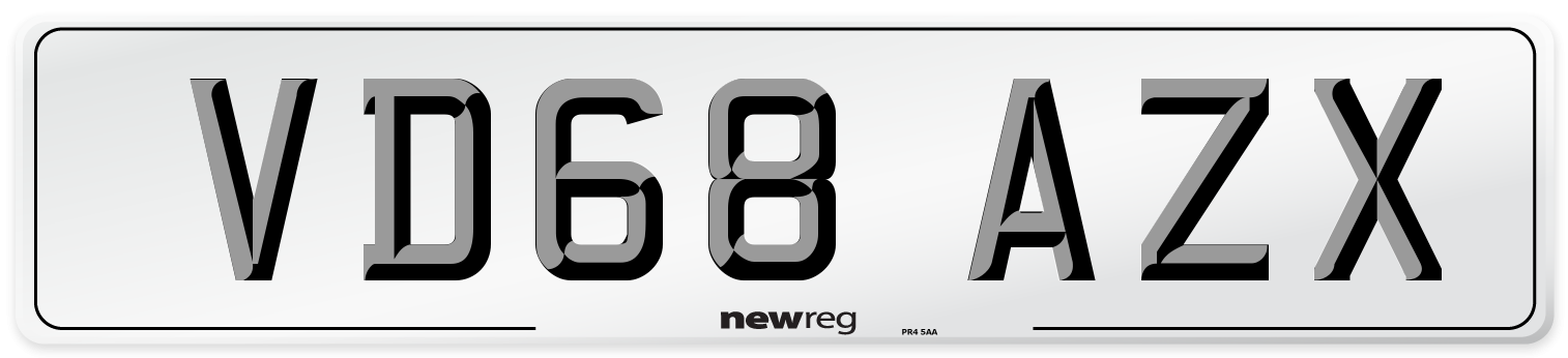 VD68 AZX Number Plate from New Reg